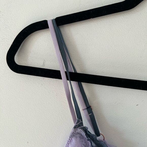 Rose + Vine Lavender Floral Lace Lightly Lined Soft Cup Bralette Bra - Picture 10 of 10